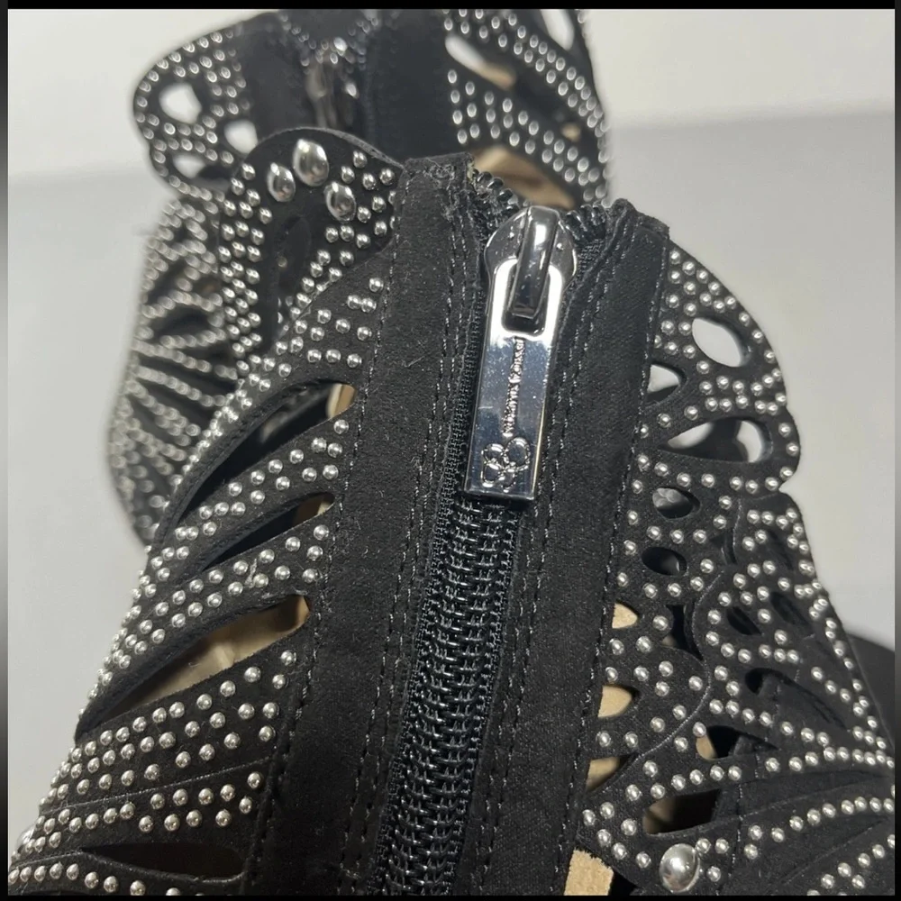 Jessica Simpson Black Jayley Studded Cut Out Stiletto Ankle Bootie Heels ‎ 8.5 M